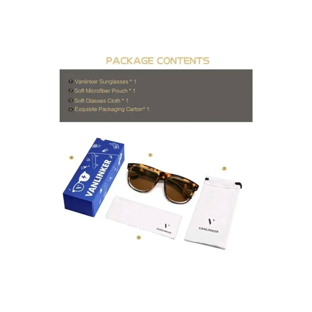 VANLINKER trendy Reverse Polarized Sunglasses For Men Women Vintage Oversized...